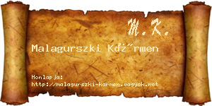 Malagurszki Kármen névjegykártya